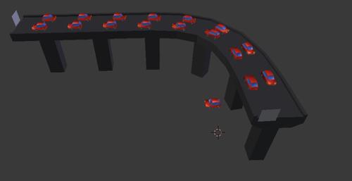 Particles cars following path. preview image